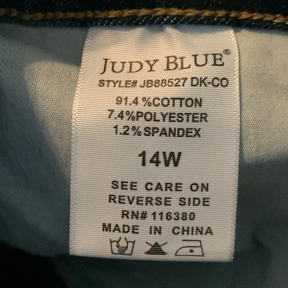 Judy Blue Los Angeles. Skinny Fit. Blue Jeans. Size 14w. - Picture 15 of 16